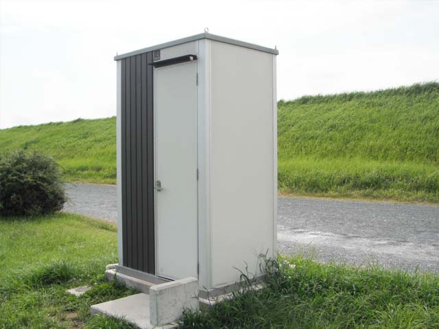 送料無料!　ハマネツ 　エポックトイレ　1室タイプ（洋式）　水洗　横型　おしゃれ屋外トイレユニット　Hamanetsu　EPOCH - 3