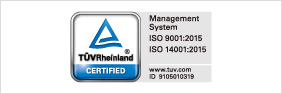 Management System ISO 9001:2015 ISO 14001:2015バナー